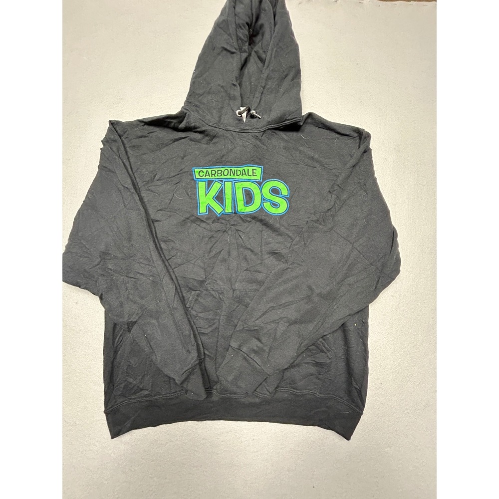 Jerzees‎ NuBlend Hoodie Mens Large Black Carbondale Kids Cotton Blend Excellent